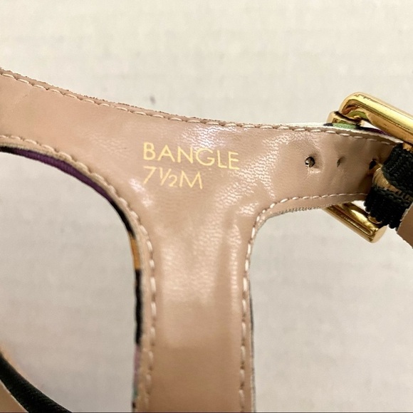 TAHARI Bangle Espadrille Sandals 7.5M Floral Print Jute Spring Summer Festival - Picture 12 of 15